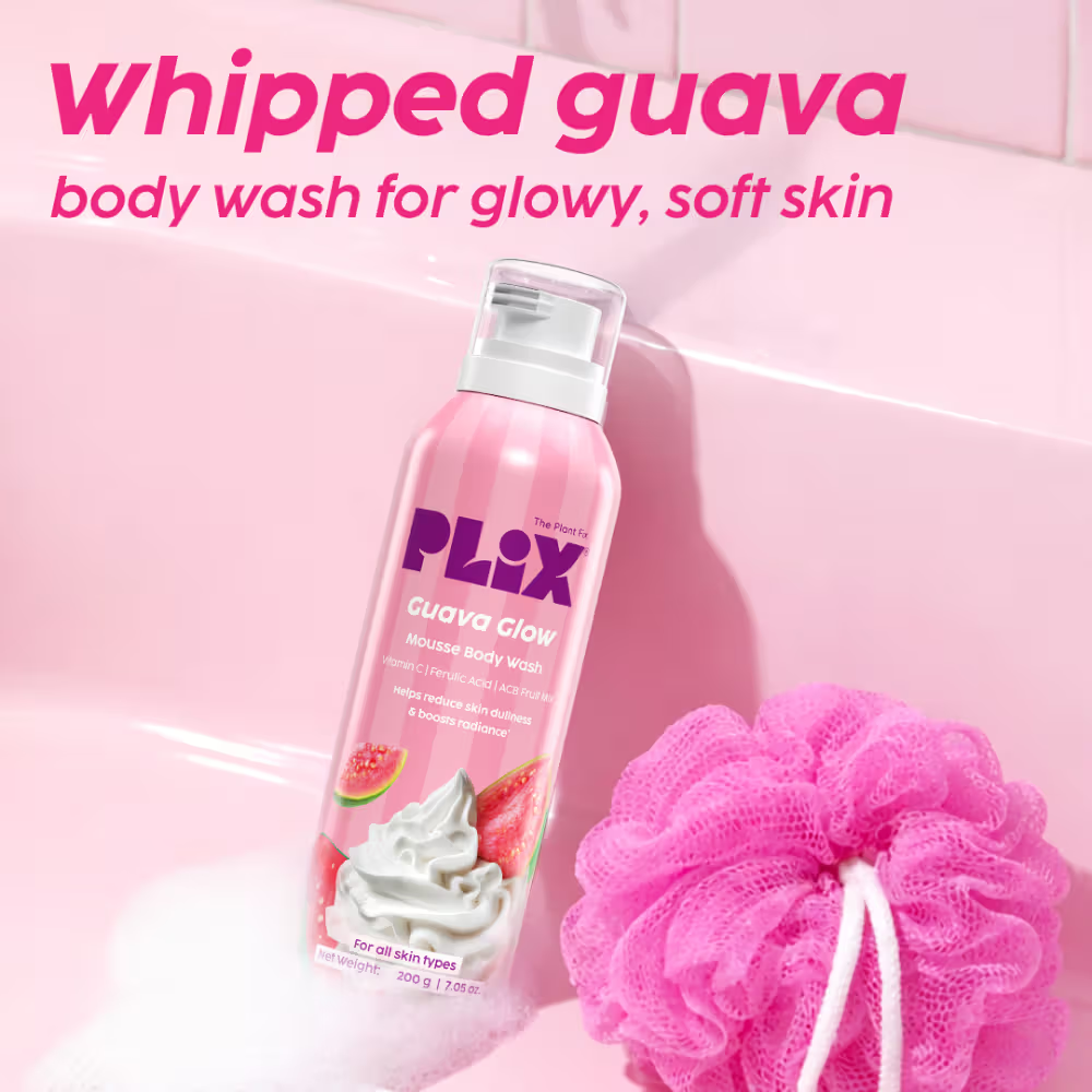 Plix Guava Mousse Body Wash For Glowy & Hydrated Skin