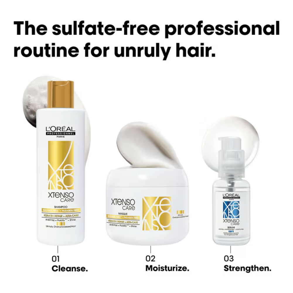 L'Oreal Professionnel Xtenso Care Sulfate-Free Shampoo, Frizz-Free & Shiny Hair With Pro-Keratin