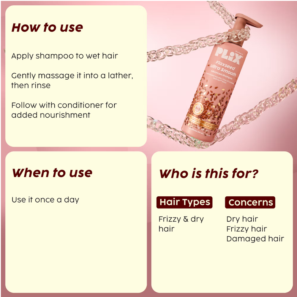 Plix The Plant Fix Flaxseed Ultrasmooth Advanced Shampoo