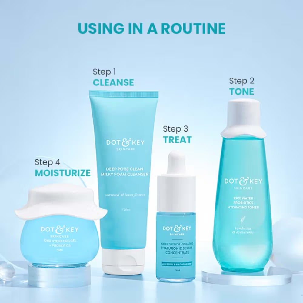 Dot & Key Deep Pore Clean Facial Foam Cleanser, With Seaweed & Lotus Flower