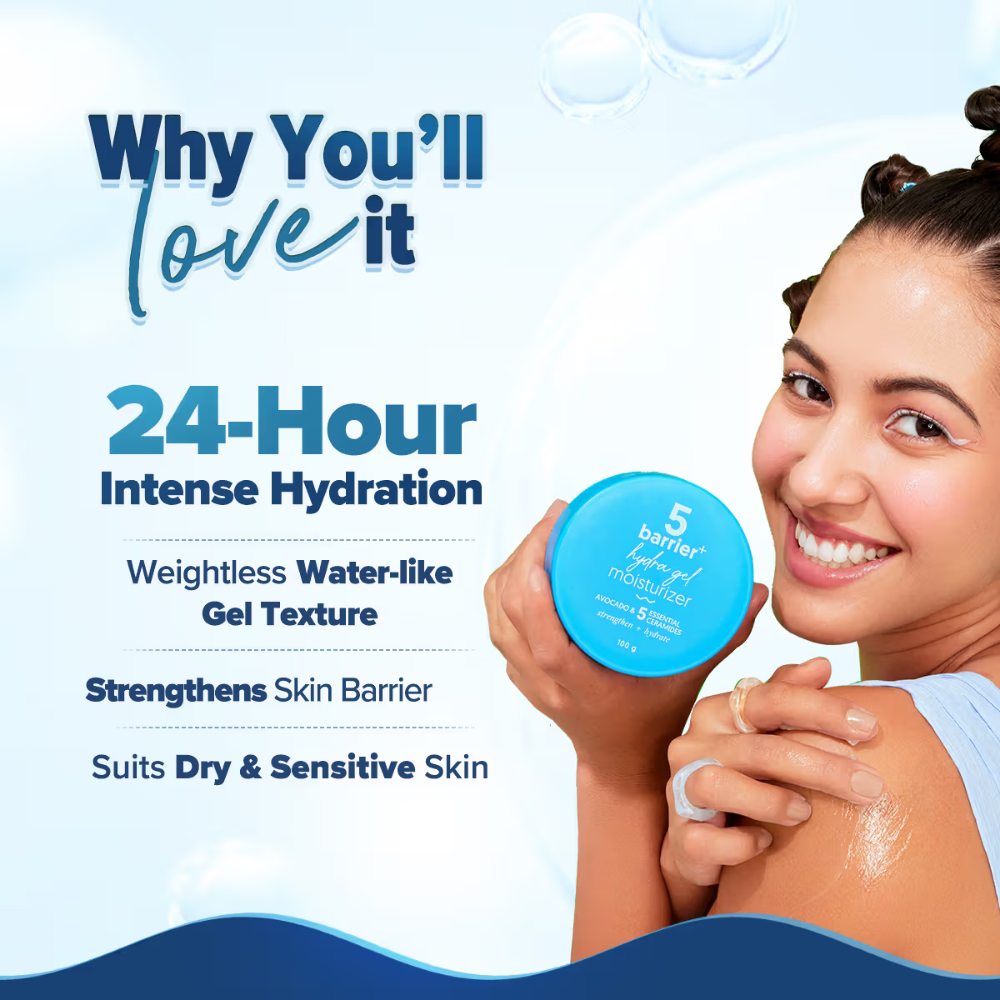 Aqualogica Barrier+ Hydra Gel Moisturizer With 5 Ceramides & Avocado For 24 Hour Intense Hydration