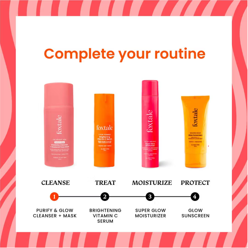 Foxtale Purify & Glow Cleanser + Mask With French Pink Clay & Sodium