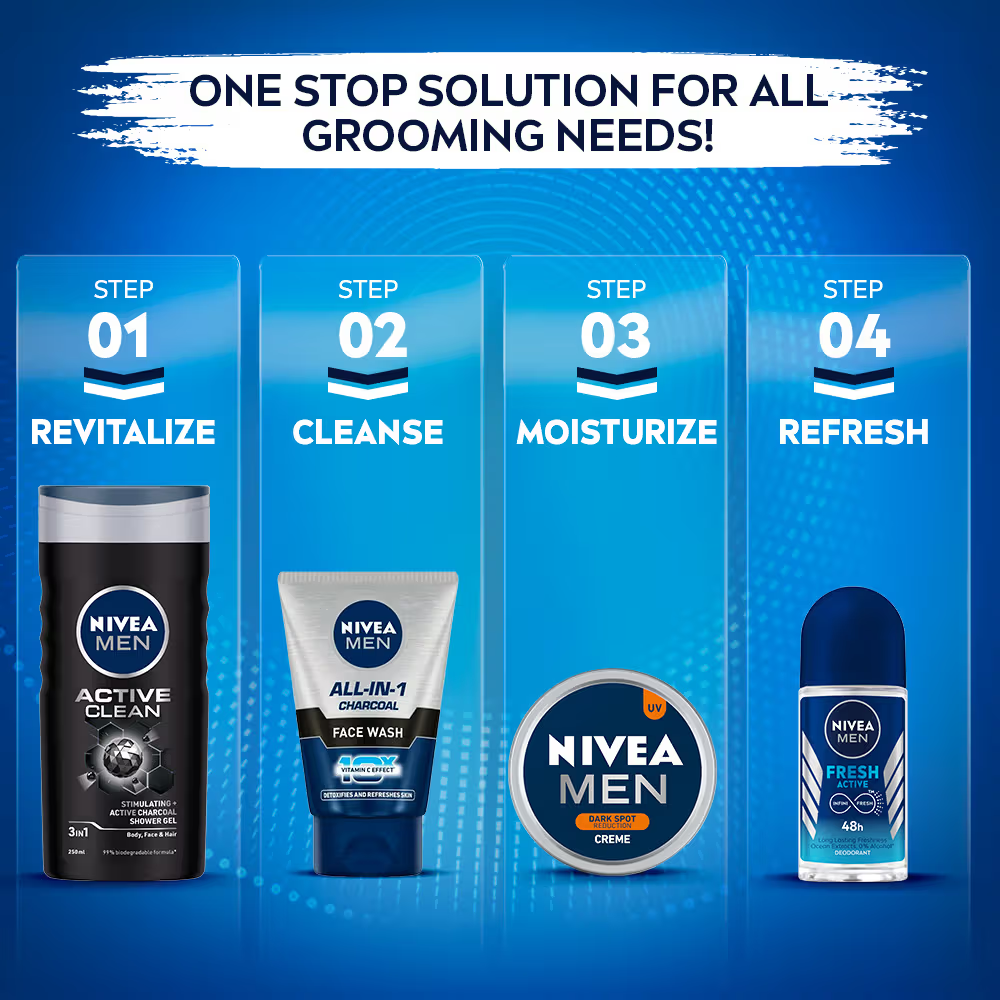 NIVEA MEN Face Wash, Dark Spot Reduction, for Clean & Clear Skin with 10x Vitamin C Effect