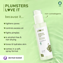 Plum Green Tea Toner with Glycolic Acid - Tightens Pores, Fights Pimples & Controls