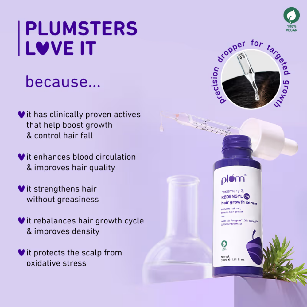 Plum Rosemary & 3% Redensyl Hair Growth Serum