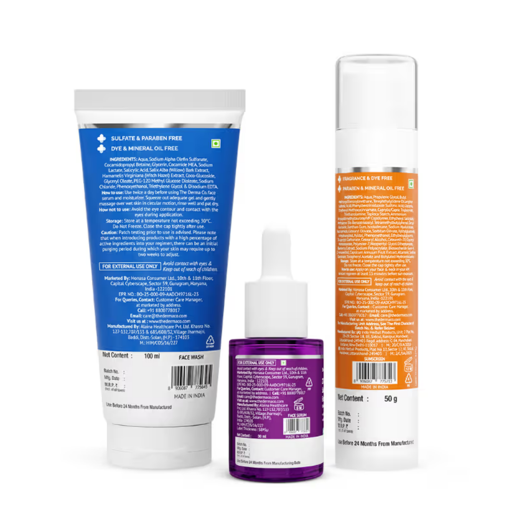 The Derma Co Summer Essential Bestseller Kit With Salicylic & Hyaluronic For Active Acne