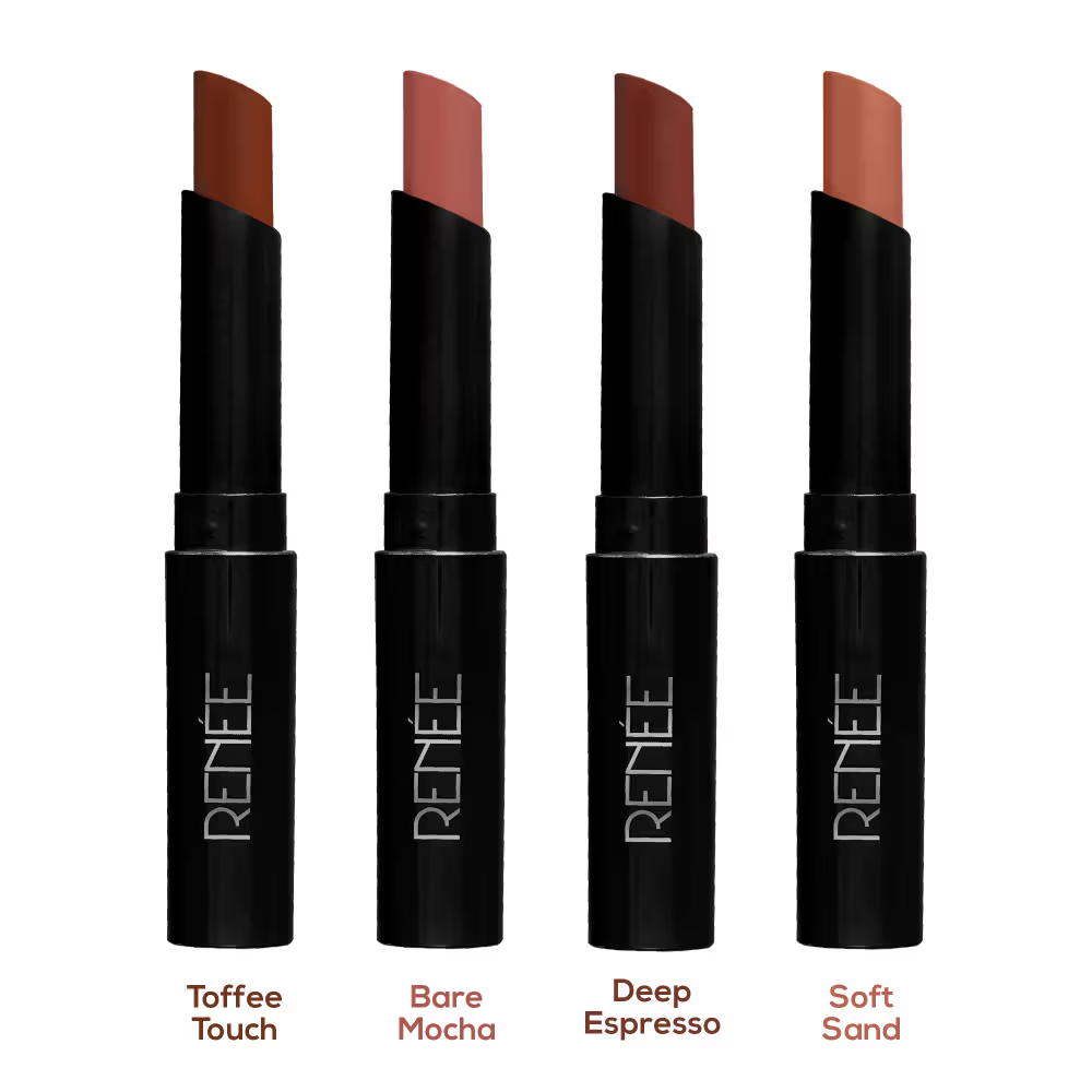 RENEE Very Matte Lipstick Combo of 4 Intense Colour, Easy Glide, Perfect For Gifting
