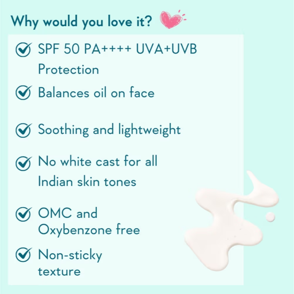 Wishcare Niacinamide Oil-Balance Sunscreen SPF50+ PA++++ | In-Vivo Tested | Light & Matte| Oily Skin