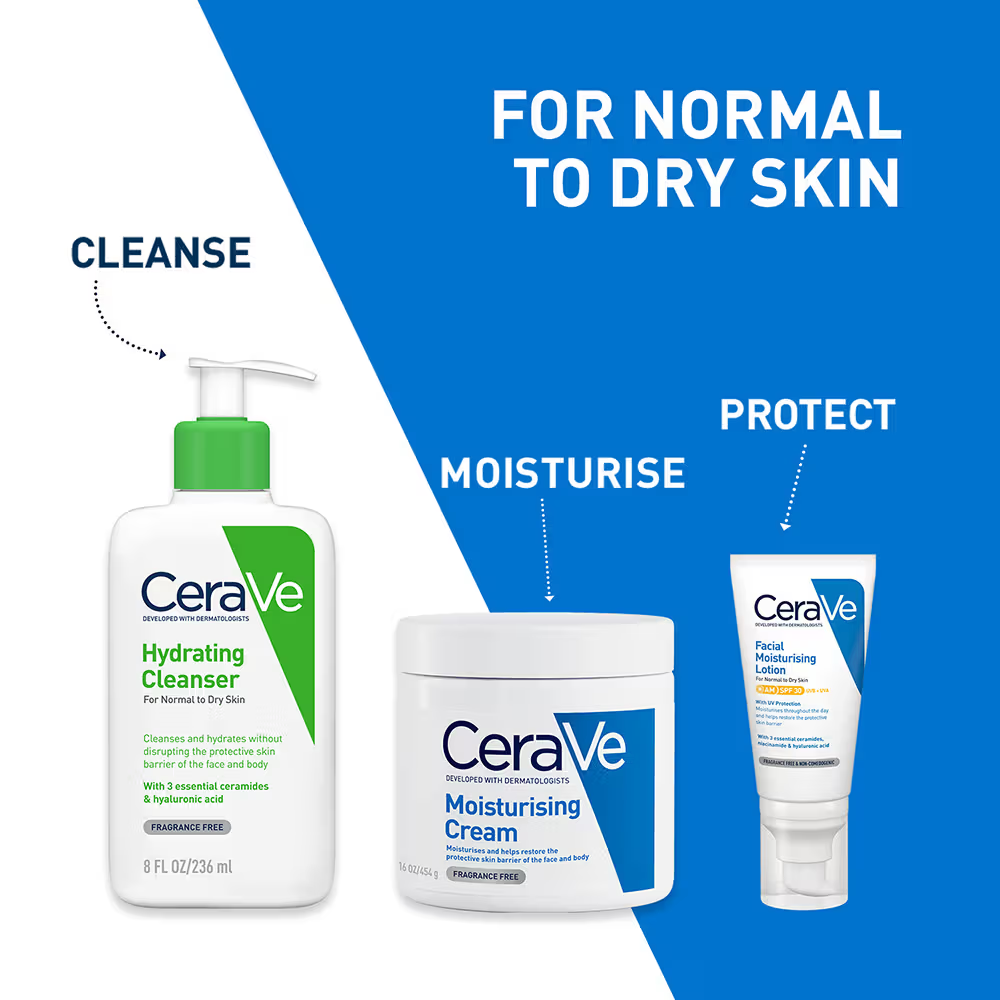 CeraVe AM Facial Moisturizer With Sunscreen SPF 30 UVB + UVA, Dermatologist Recommended Day Cream