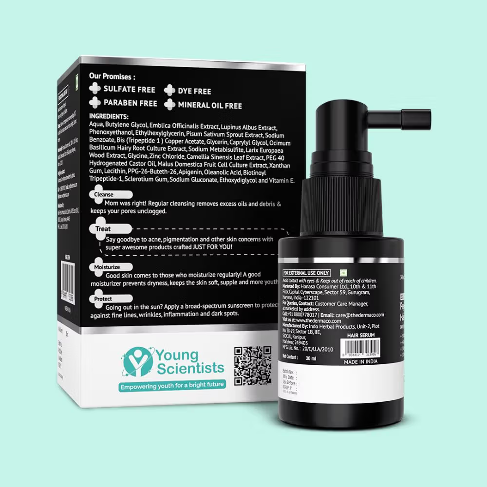 The Derma Co 20% Actives Peptide-Stem Cell Hair Growth Serum with Foligen Analupe & Anagain