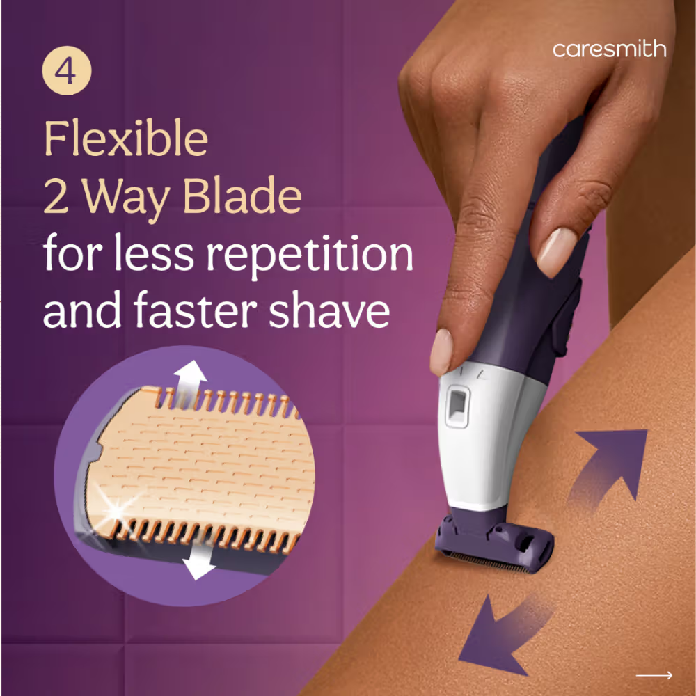 Caresmith Bloom Bikini Electric Painless Hair Remover Trimmer - Purple