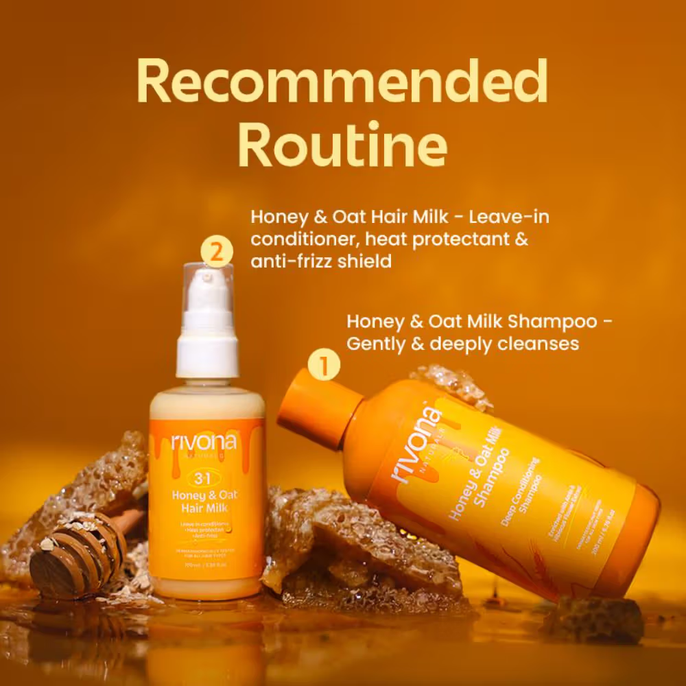 Rivona Naturals 3 In 1 Honey & Oat Hair Milk Leave-In Conditioner + Heat Protectant + Anti-Frizz