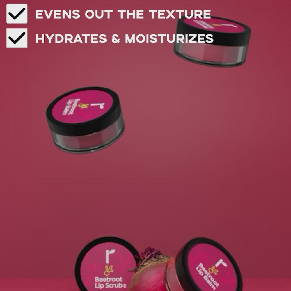 Rivona Naturals Beetroot Lip Scrub & Balm - Natural Pink Lips