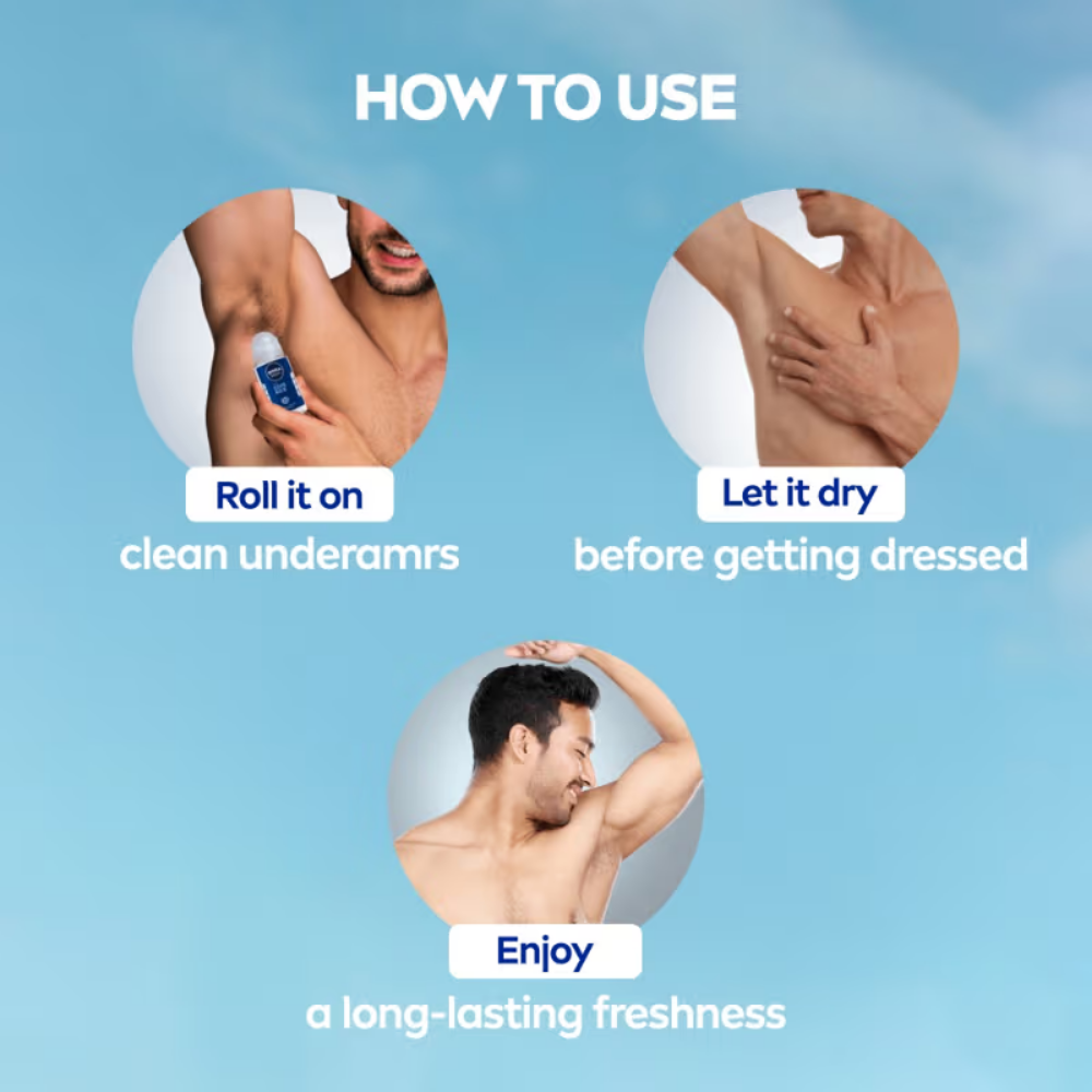 NIVEA MEN Deodorant Roll On, Cool Kick, 48h Long lasting Freshness