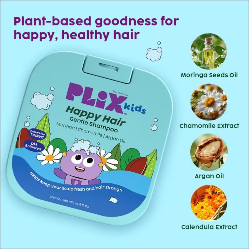 Plix Kids Happy Hair Gentle Shampoo For Gentle Cleansing