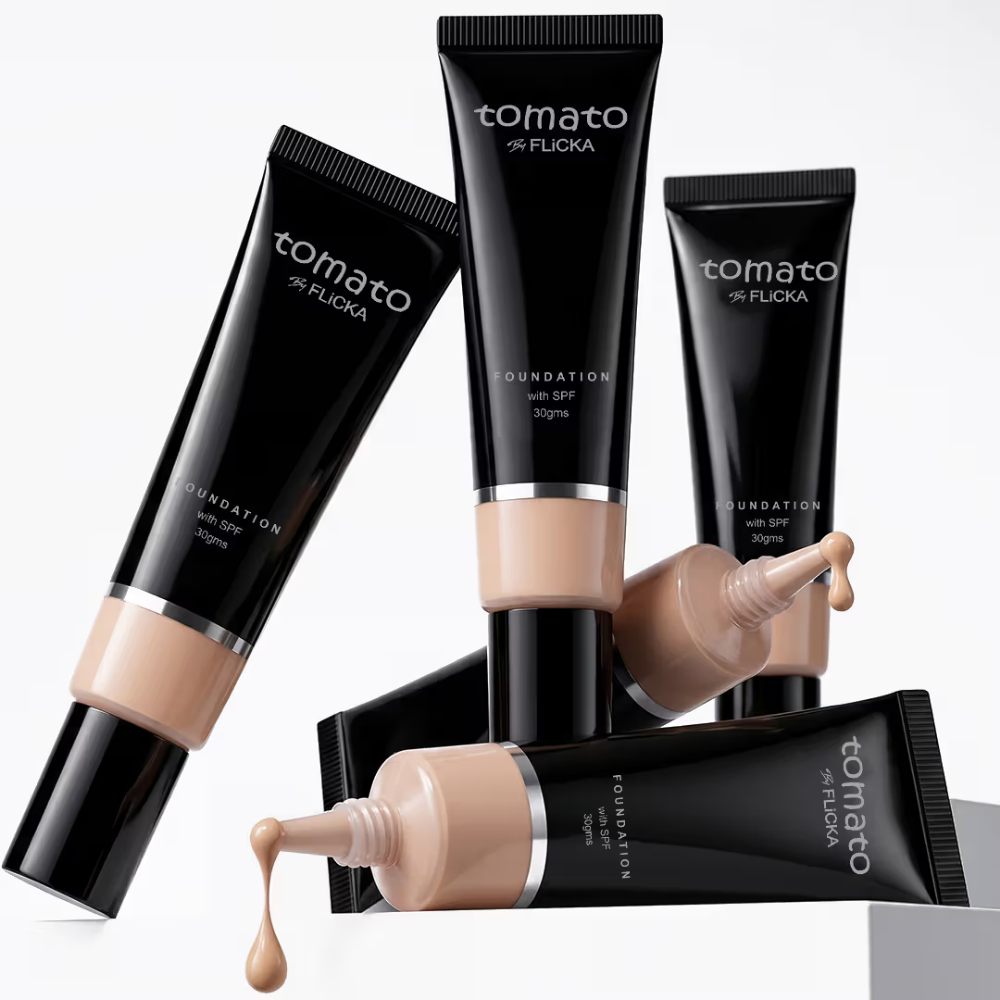 Flicka Tomato Liquid Foundation With Spf Long Lasting Lightweight All Skin Types