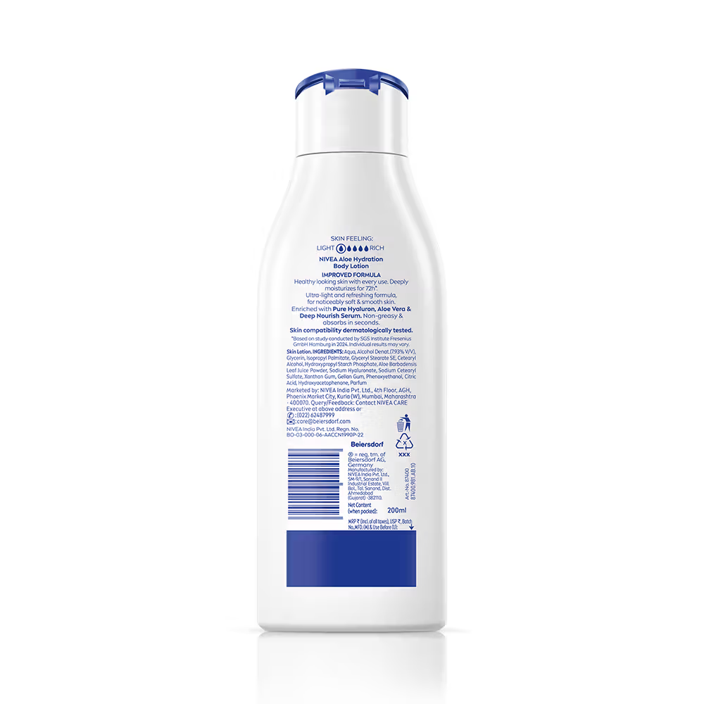 Nivea 100% Natural Aloevera Body lotion- 5 in 1 COMPLETE CARE for 48H Refreshing moisturization