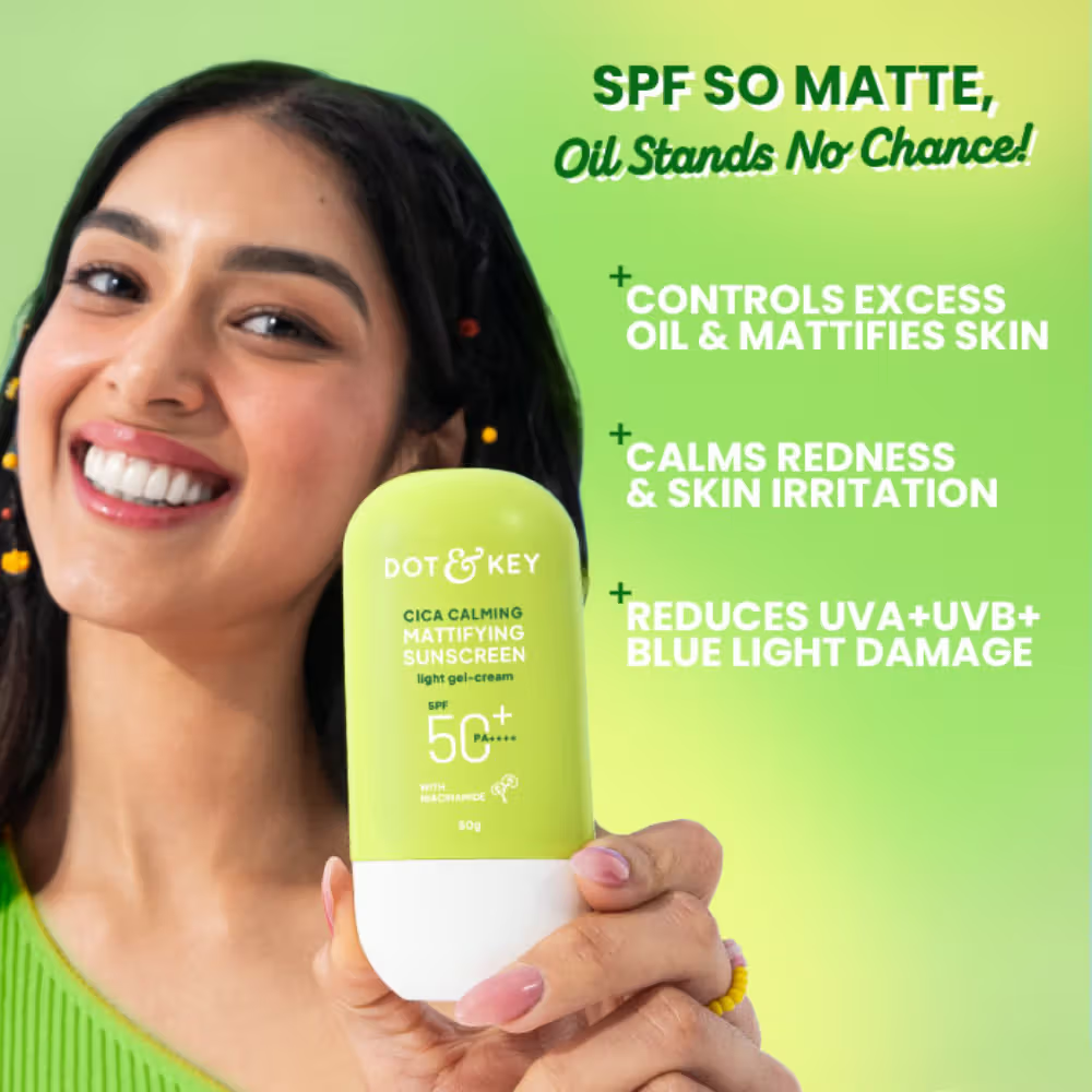 Dot & Key Cica Calming Mattifying Sunscreen In-Vivo Tested SPF 50+ PA++++, With Niacinamide