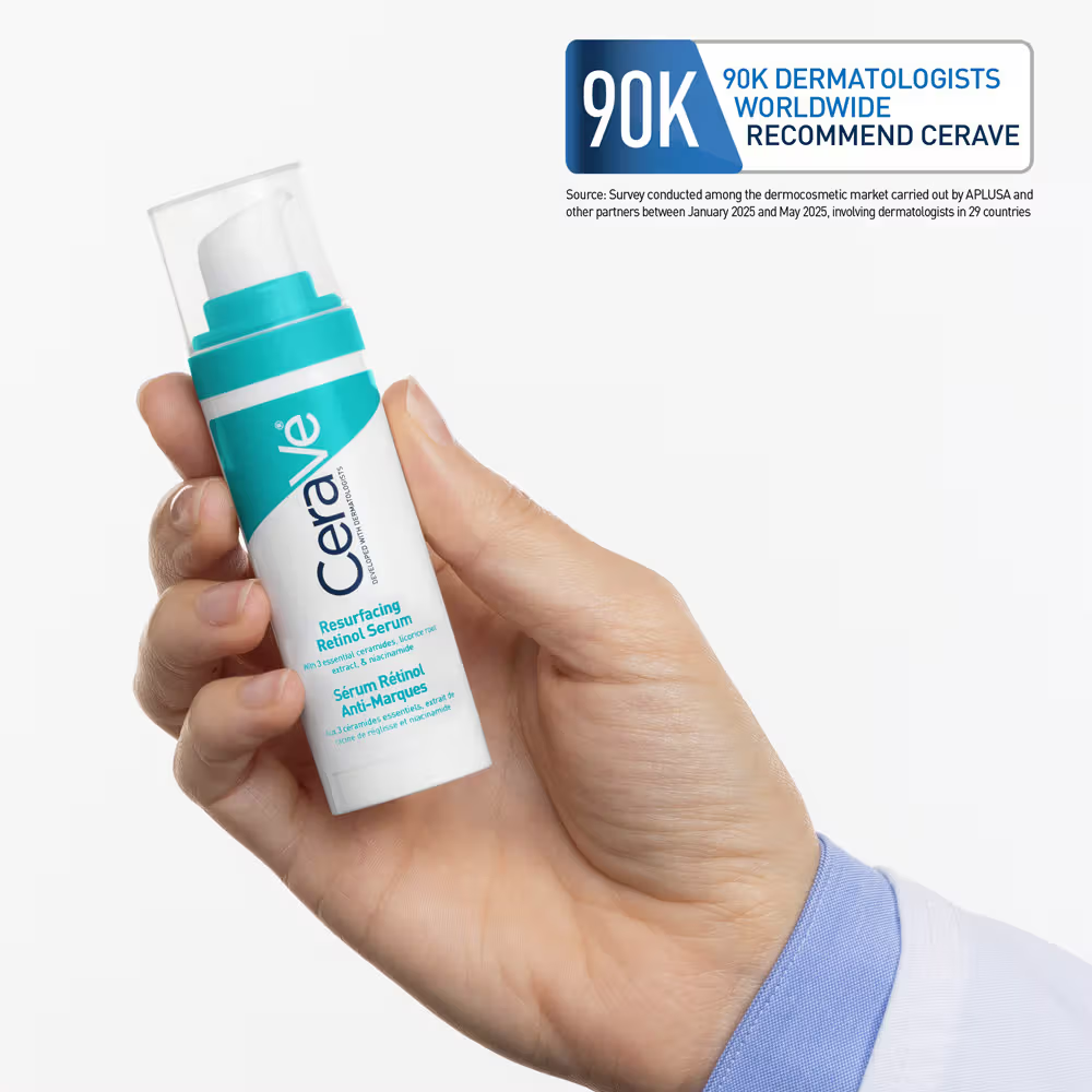 CeraVe Resurfacing Retinol Serum, Reduces Acne Marks with Licorice Root Extract & Niacinamide