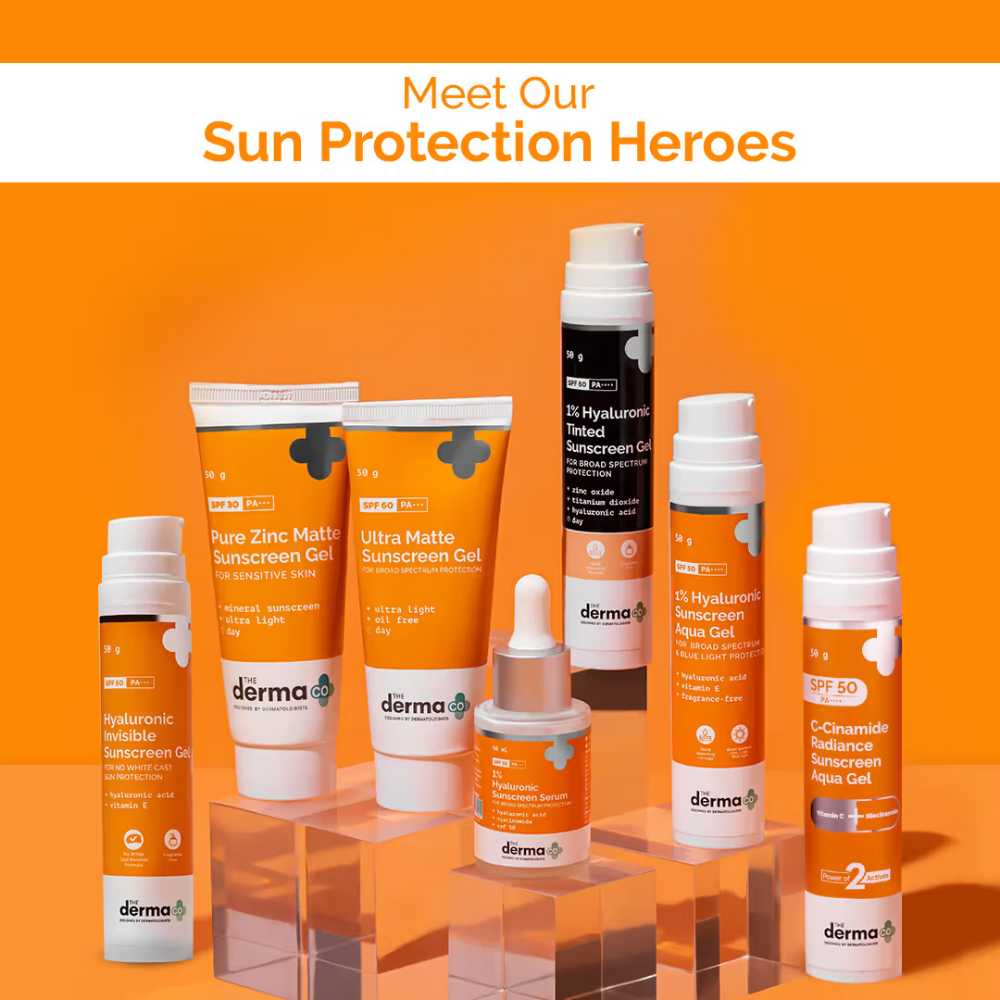The Derma Co 1% Hyaluronic Tinted Sunscreen Gel For Broad Spectrum Protection SPF 60 PA++++