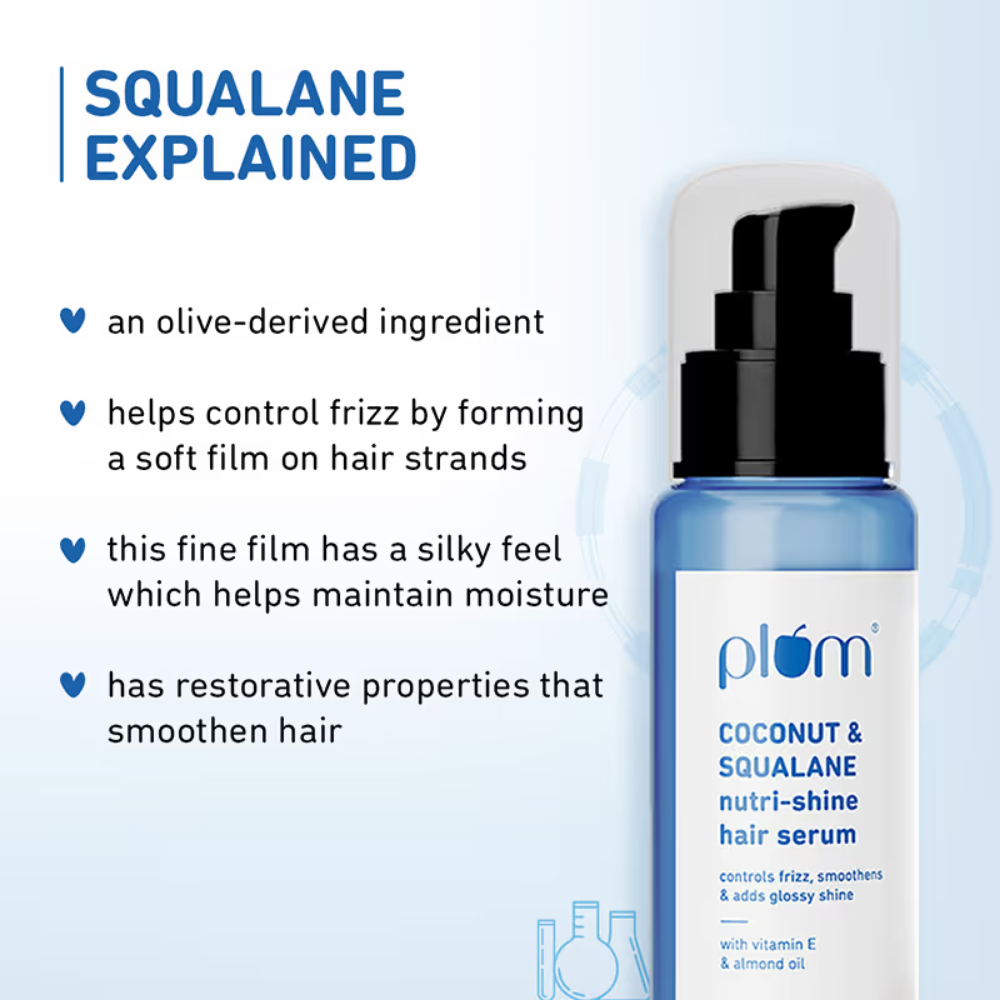 Plum Coconut & Squalane Nutri-Shine Hair Serum For Smooth- Shiny Hair