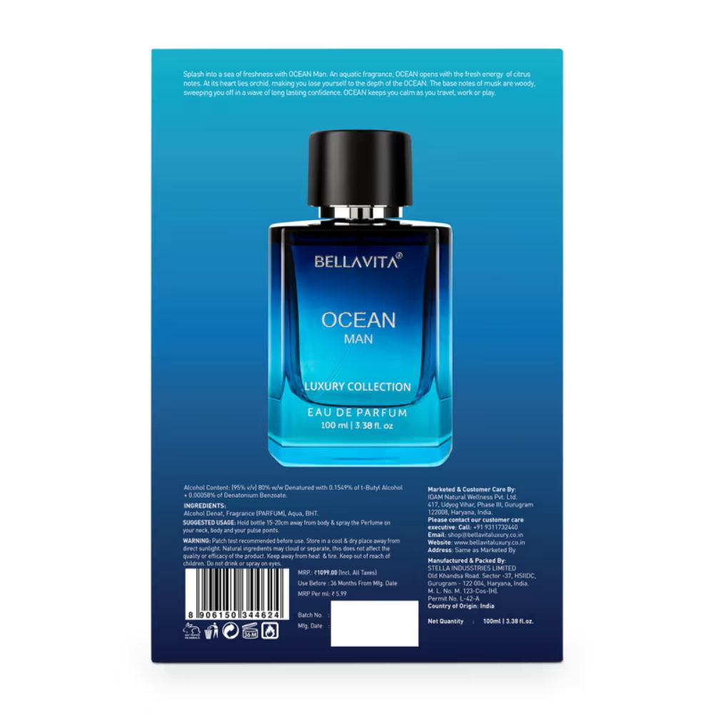 Bella Vita Organic Ocean Man Perfume For Him
