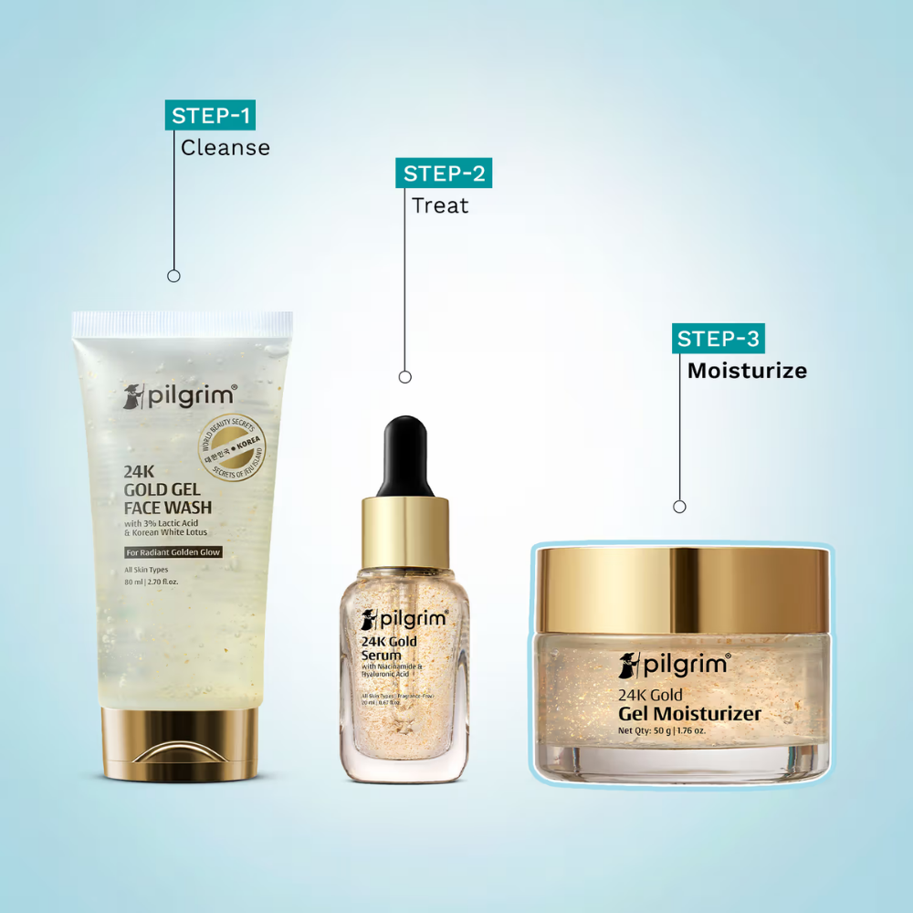 Pilgrim 24k Gold Gel Moisturizer With Hyaluronic Acid & Alpha Arbutin