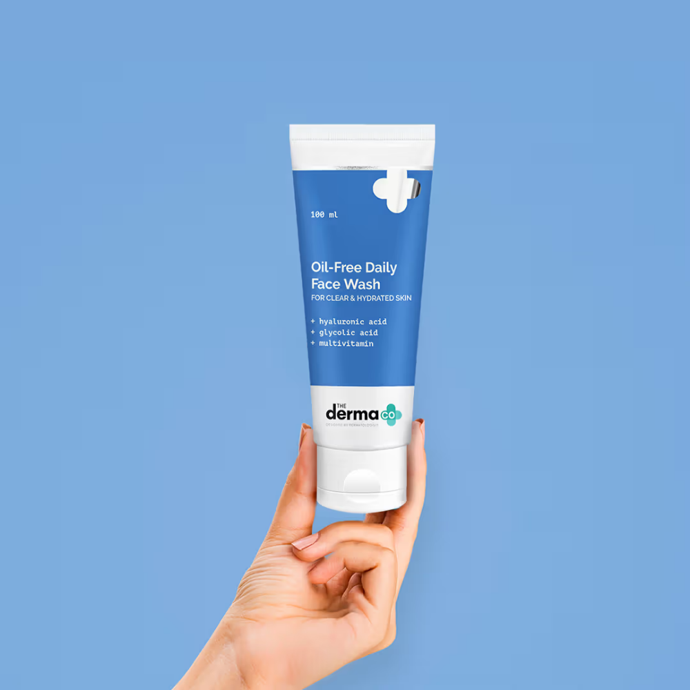 The Derma Co Oil-free Daily Face Wash With Hyaluronic Acid Glycolic Acid For Hydrated Skin