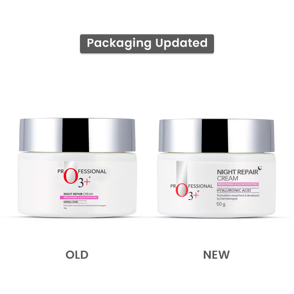 O3+ Night Repair Cream - Moisturiser For Brightening & Glow Boosting | Fades Finelines & Wrinkles