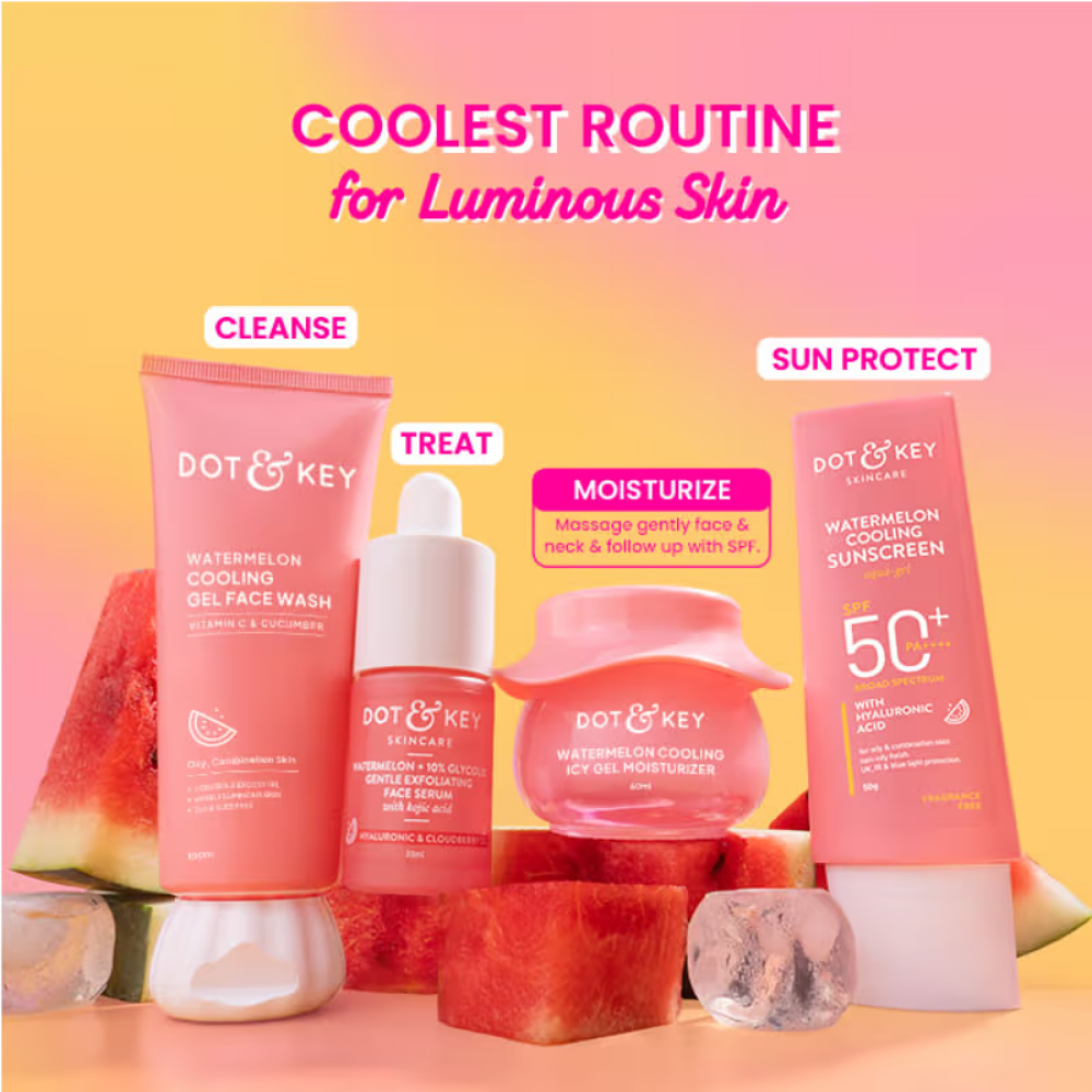 Dot & Key Watermelon Cooling Icy Gel Moisturizer, With Hyaluronic & Liquid Ice