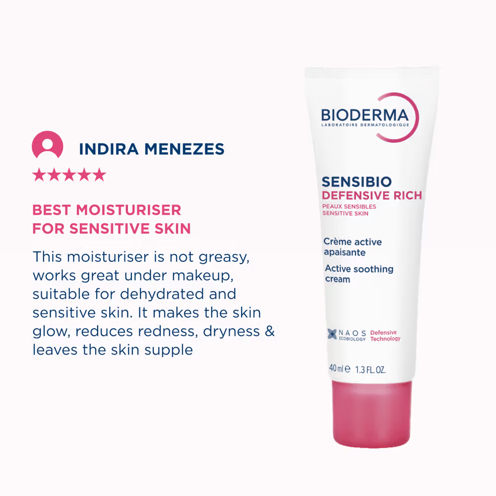 Bioderma Sensibio Defensive Rich Soothing 12hr Moisturizer With Vitamin E - Sensitive Skin