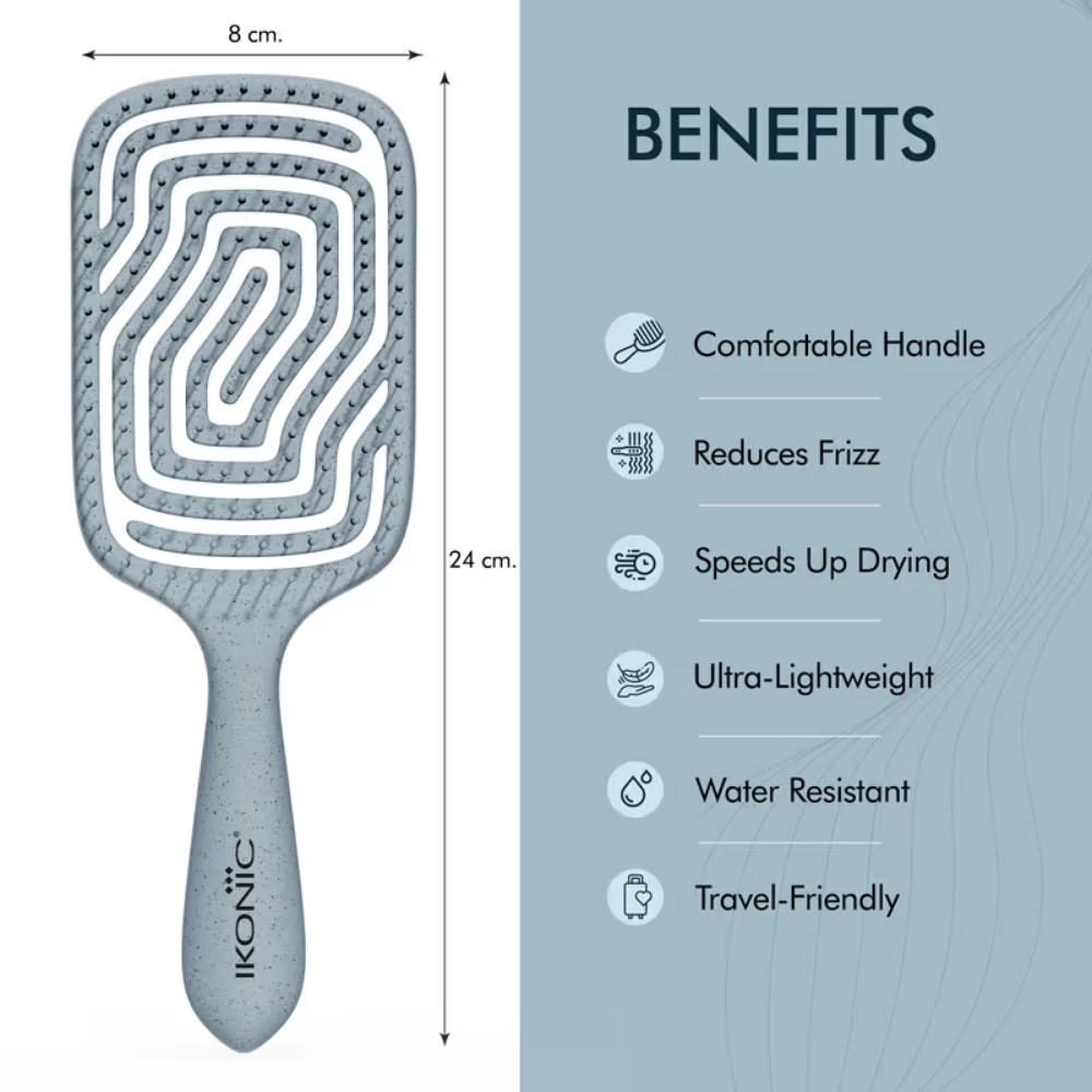 Ikonic Me Eco Labyrinth Paddle Brush IKM- 3017- Powder Blue
