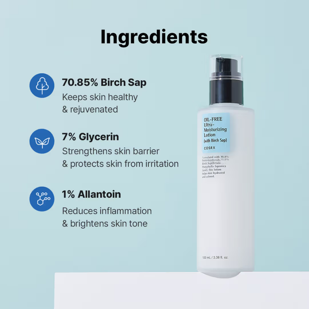 Cosrx Oil Free Ultra Moisturizing Lotion With Birch Sap