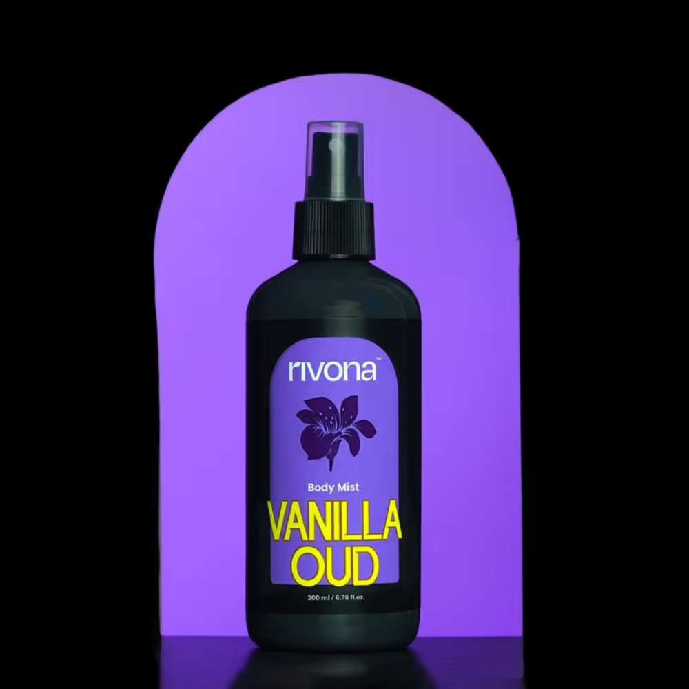 Rivona Naturals Vanilla Oud - Warm And Woody Perfume Body Mist For Long Lasting Fragrance