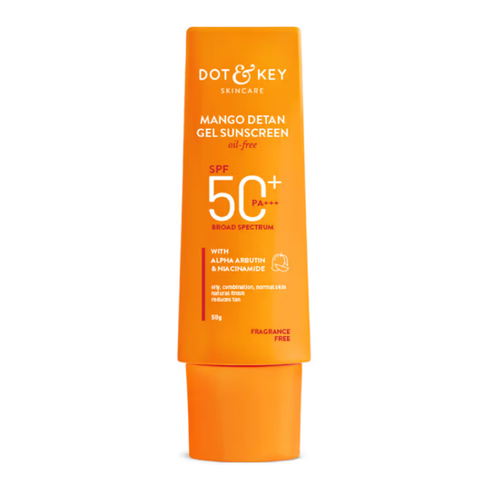 Dot & Key Mango Detan Gel Sunscreen In-Vivo Tested SPF 50+ PA++++, Oil-Free Formula