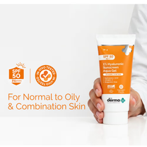 The Derma Co 1% Hyaluronic Sunscreen SPF 50 PA++++ Aqua Gel For Normal To Oily... - In-Vivo tested