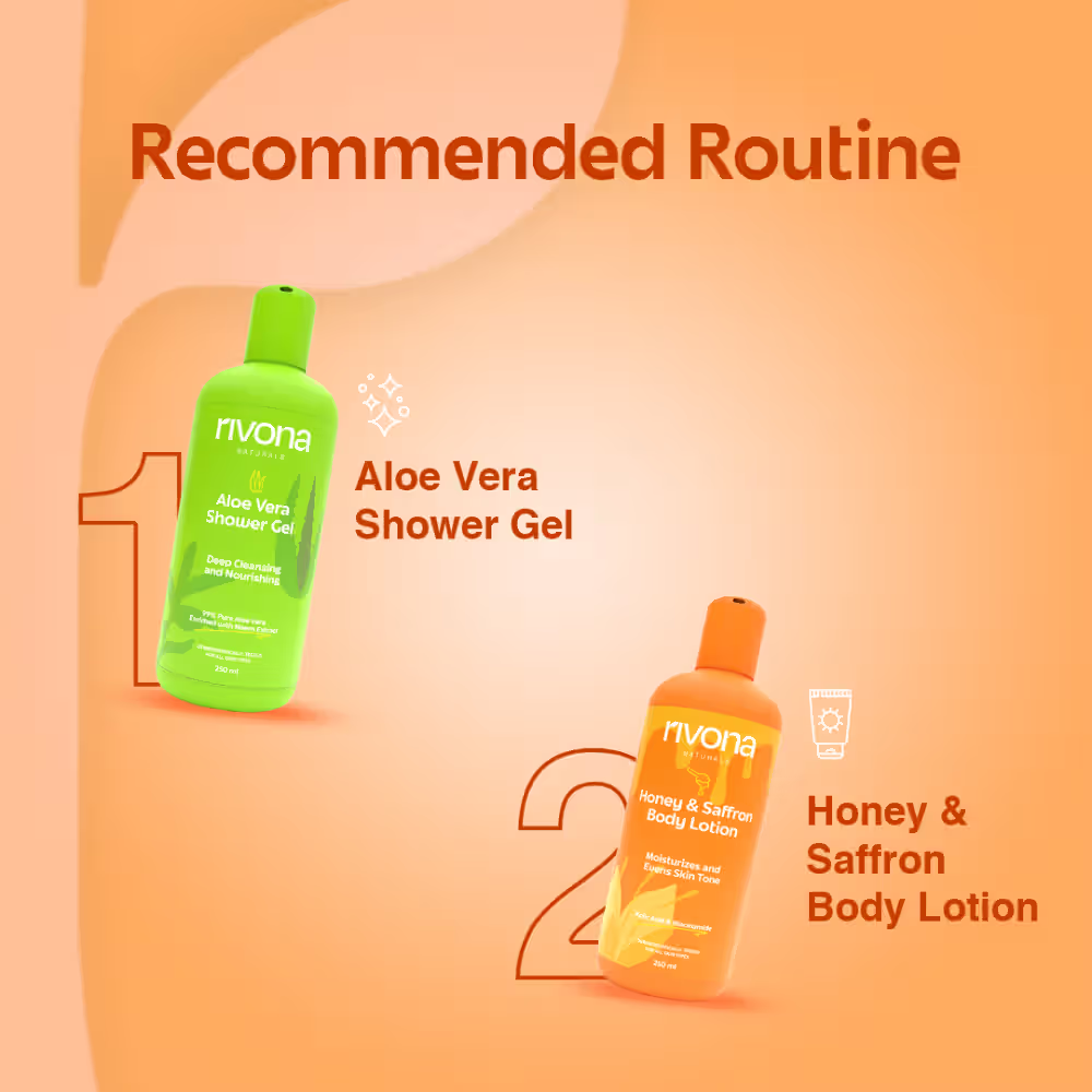 Rivona Naturals Honey And Saffron Brightening Body Lotion With Niacinamide For Dry Skin