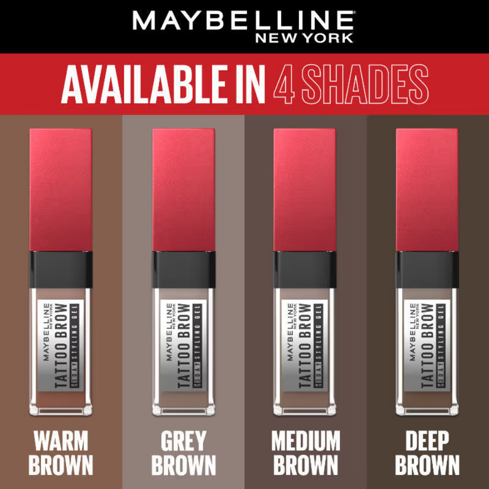 Maybelline New York Tattoo Brow 3-Day Gel, Water & Smudgeproof Lasts Up To 36H