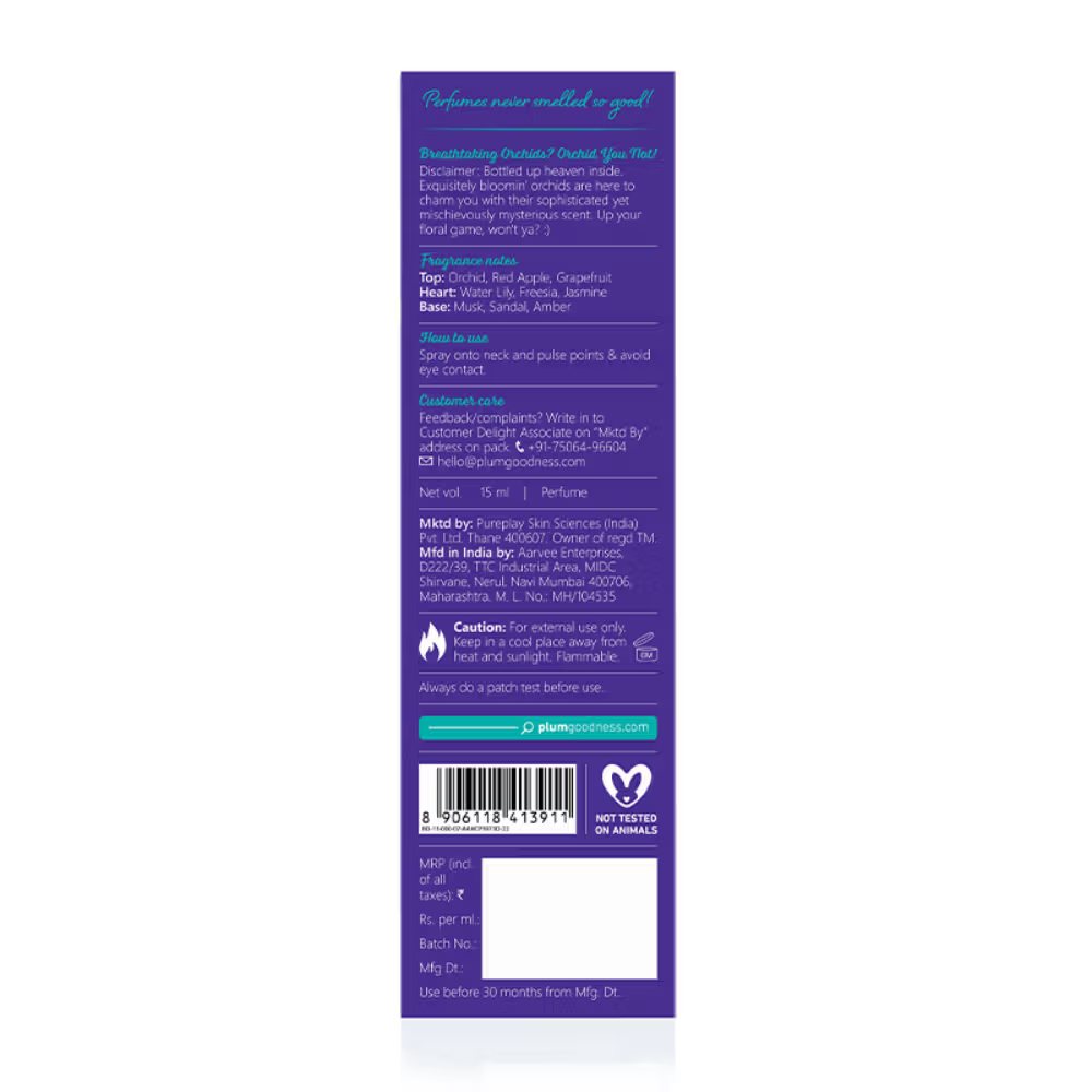 Plum BodyLovin Orchid-You-Not Eau De Parfum - Long Lasting Fresh Floral Perfume