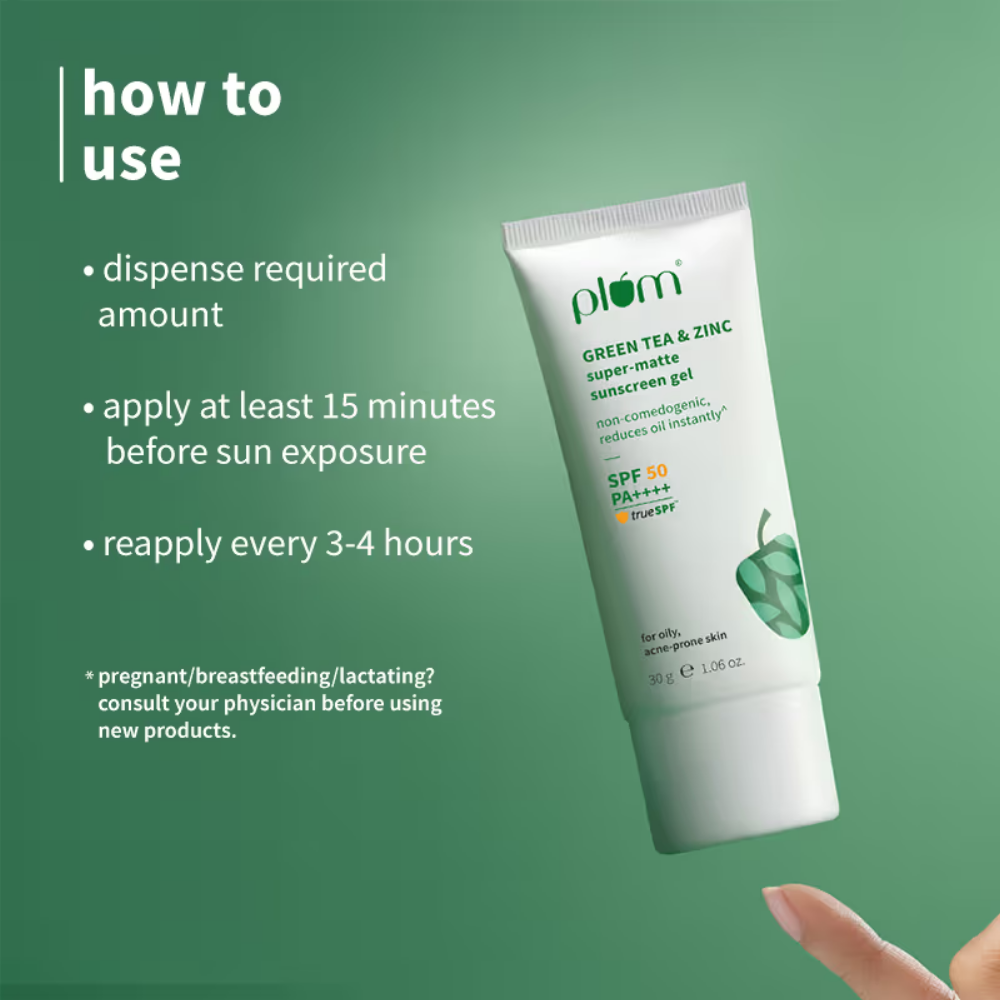 Plum Green Tea & Zinc Super-Matte Sunscreen Gel SPF 50 PA ++++