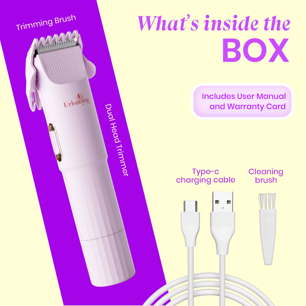 UrbanYog Dual Head Women Trimmer 2 in 1 Bikini And Body Hair Remover, Gentle Painless