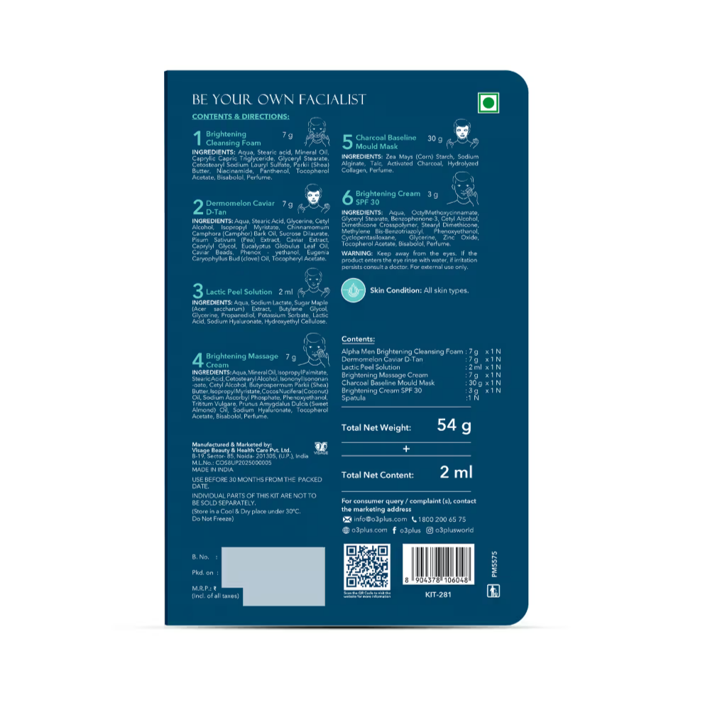 O3+ Alpha Men Bright Groom Facial Kit