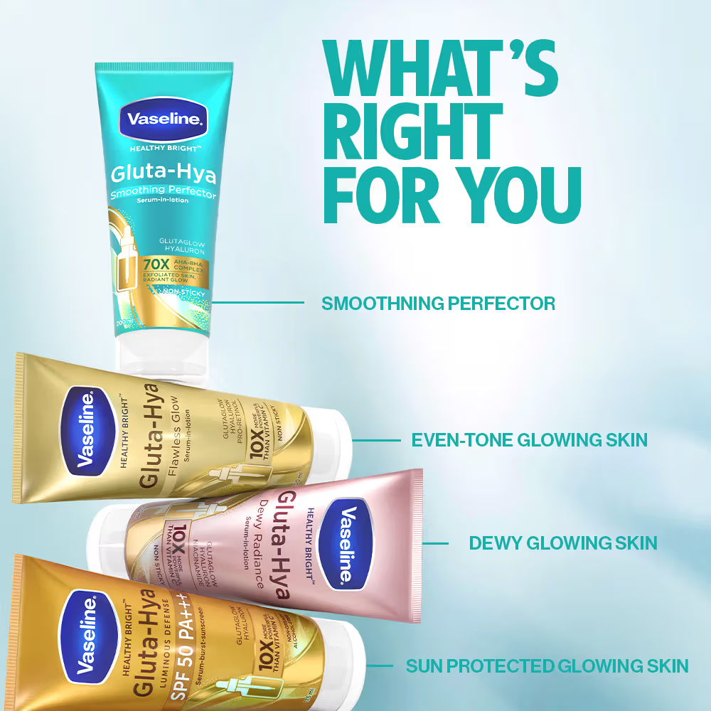 Vaseline Gluta-Hya AHA + BHA Body Lotion for Strawberry Skin Smoothens Bumpy Skin