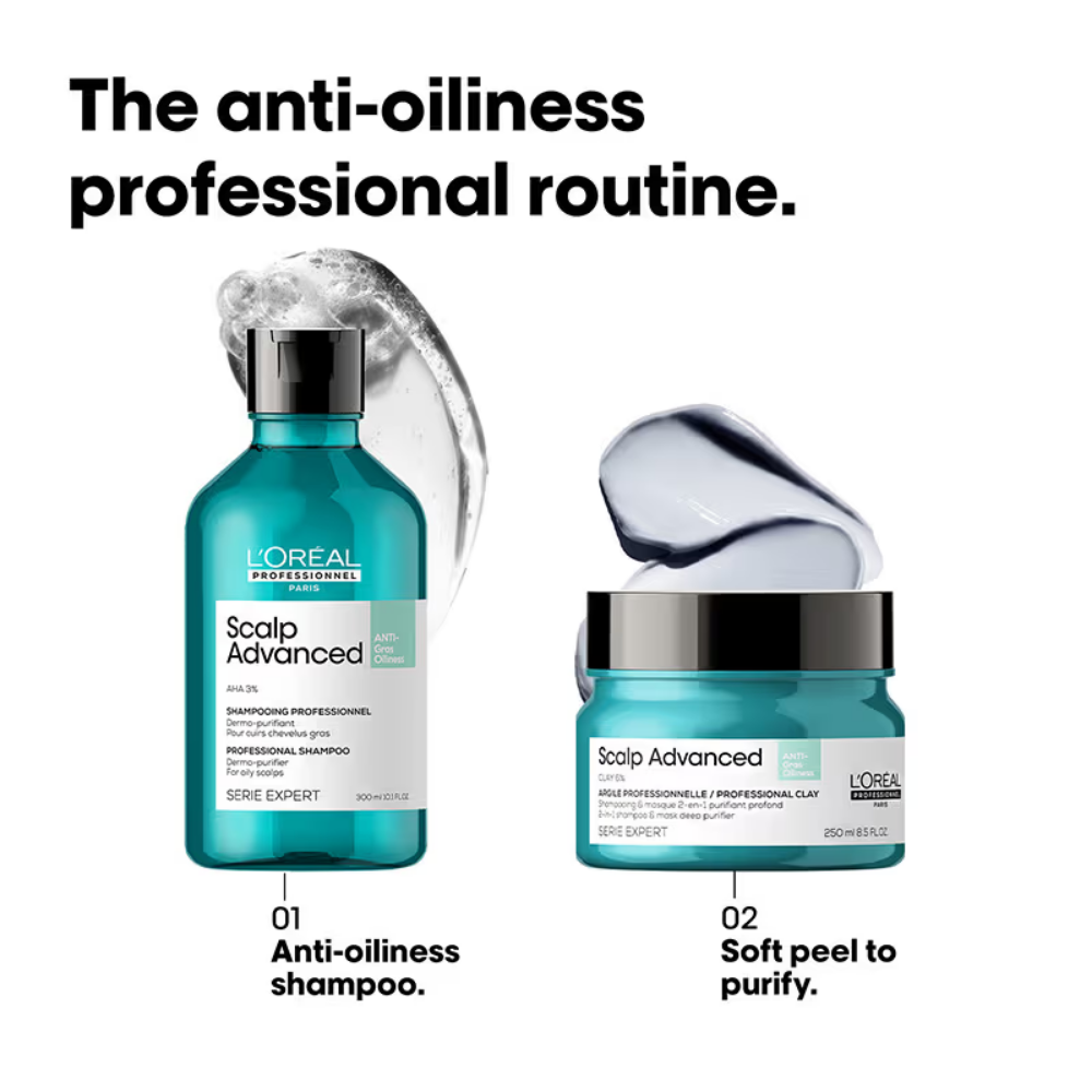 L’Oréal Professionnel Scalp Advanced Anti-Oiliness 2-In-1 Shampoo & Mask for Very Oily Scalp
