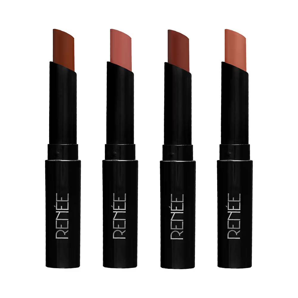 RENEE Very Matte Lipstick Combo of 4 Intense Colour, Easy Glide, Perfect For Gifting