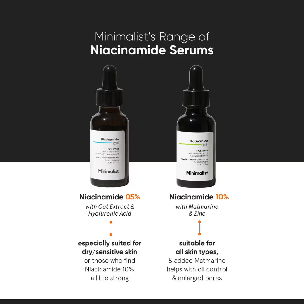 Minimalist 10% Niacinamide Face Serum With Matmarine + Zinc For Reducing Oil & Blemishes