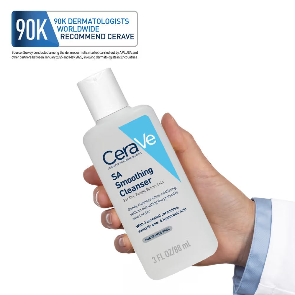 CeraVe SA Smoothing Cleanser For Dry, Rough & Bumpy Skin, Face wash with Salicylic Acid & Ceramides