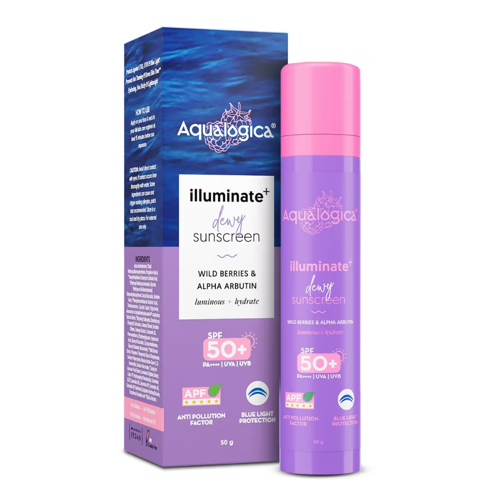 Aqualogica Sunscreen & Vanilla Perfume Mist Combo Protects Skin with SPF 50+ & Refreshing Fragrance