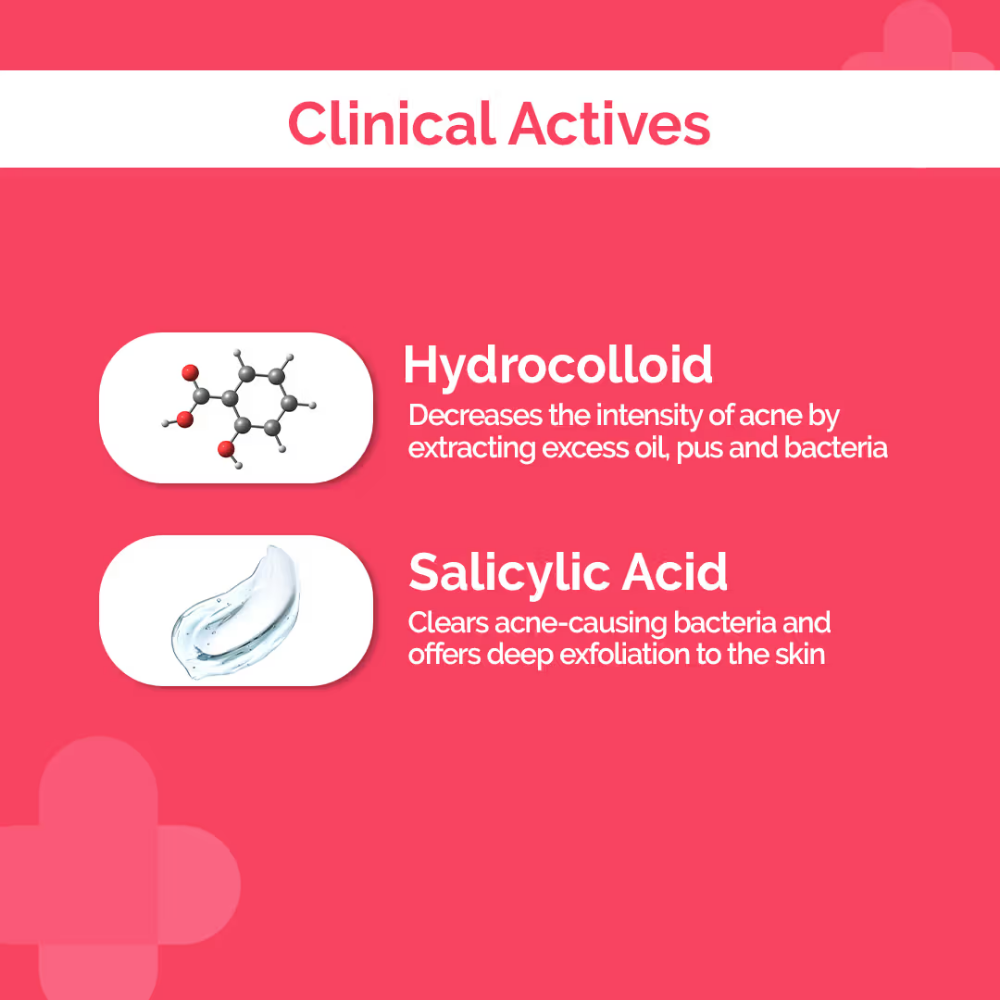 The Derma Co Micro-tip Acne Patches With Salicylic Acid and Hydrocolloid For Clean & Clear Skin - 24 Patches