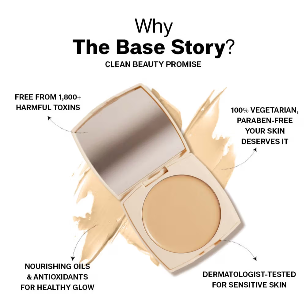 Flicka The Base Story Foundation High Coverage Satin Matte Finish Lightweight Waterproof
